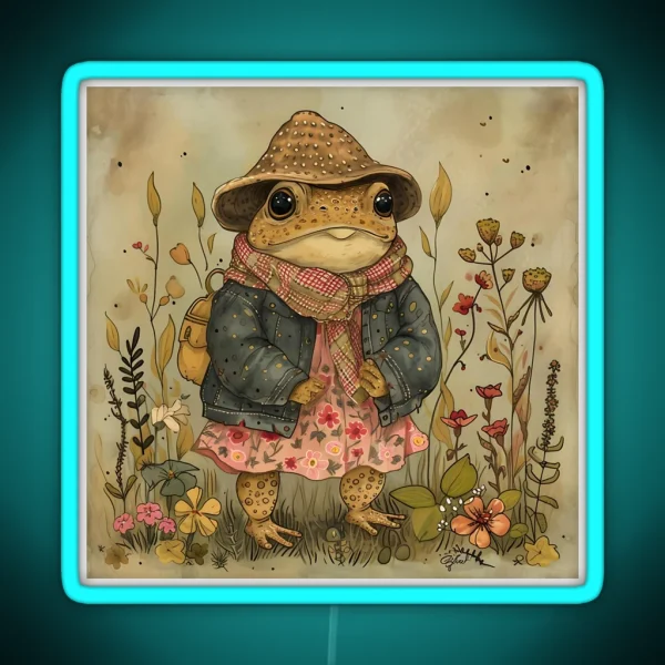 Cottagecore Toad RGB Neon Sign