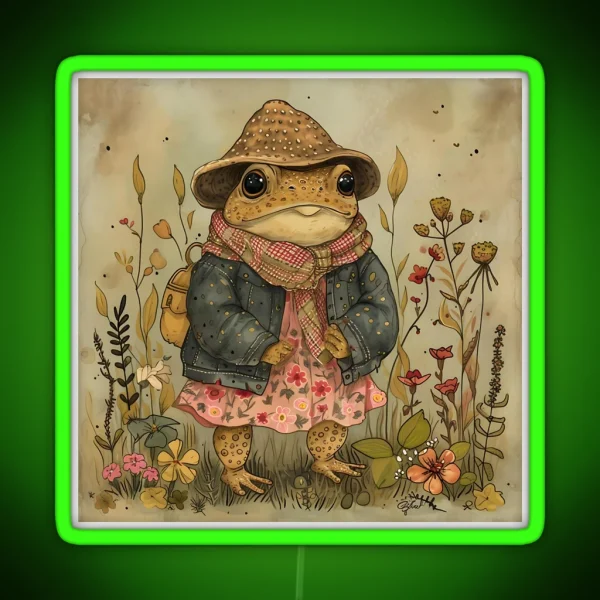Cottagecore Toad RGB Neon Sign