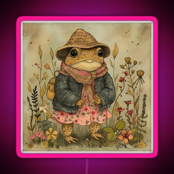 Cottagecore Toad RGB Neon Sign