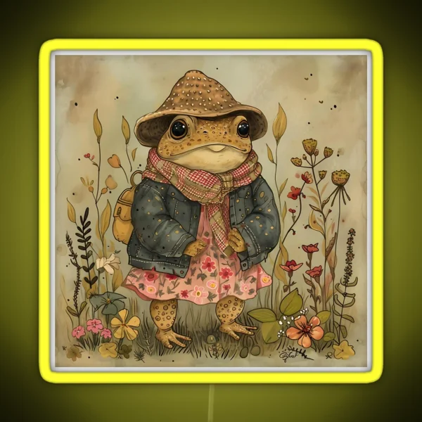 Cottagecore Toad RGB Neon Sign