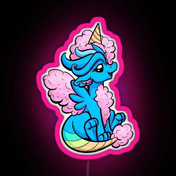 Cotton Candy Dragon RGB Neon Sign