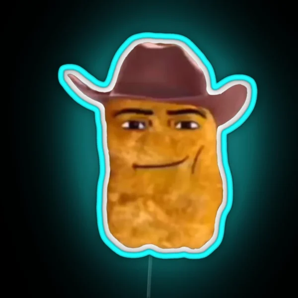 Cotton Eye Joe Chicken Nugget Cowboy RGB Neon Sign