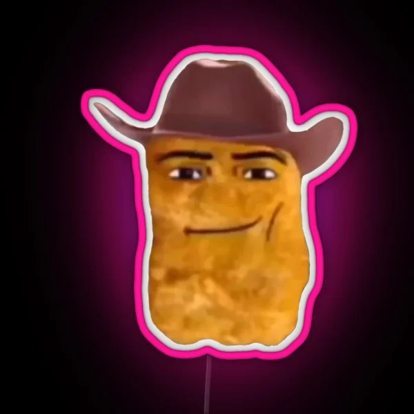 Cotton Eye Joe Chicken Nugget Cowboy RGB Neon Sign