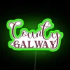 Galway County Ireland Destination Sign Home Decor Distressed Burgundy Lettering