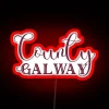 Vintage County Galway Sign in Rich Burgundy Neon Color Accent