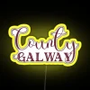 Galway County Ireland Inspired Burgundy Font RGB Neon Sign Decoration