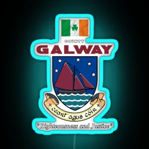 County Galway Ireland Official Crest RGB Neon Sign