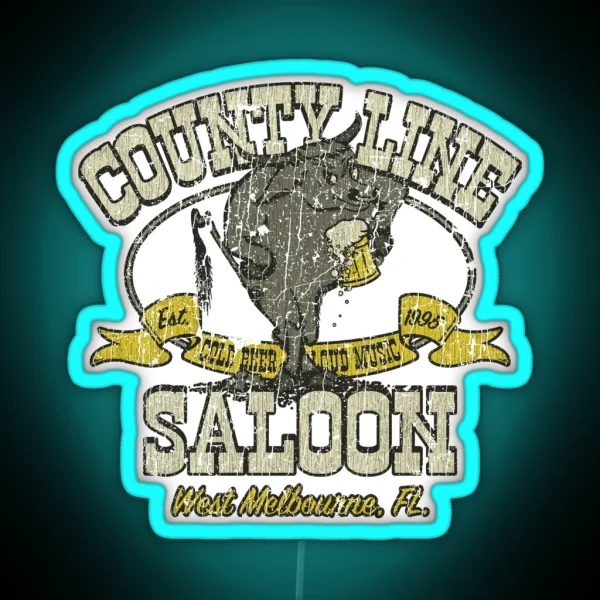County Line Saloon RGB Neon Sign