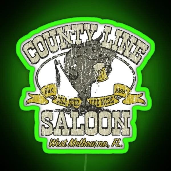 County Line Saloon RGB Neon Sign