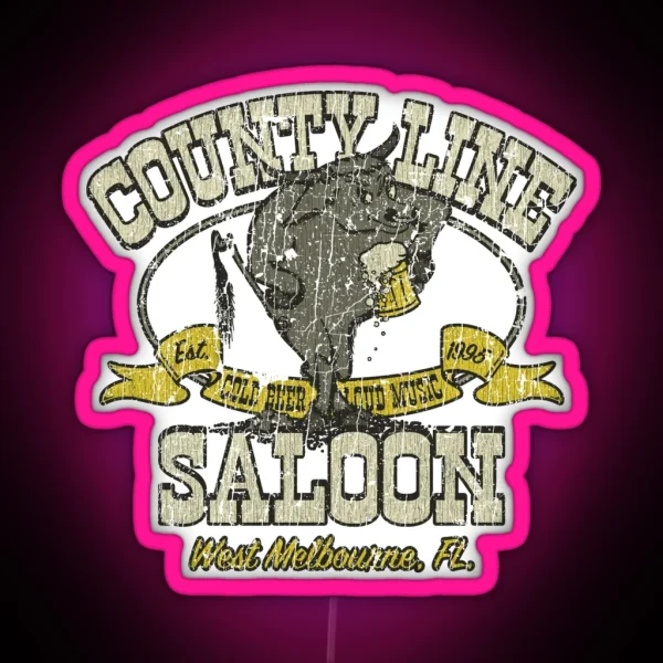 County Line Saloon RGB Neon Sign
