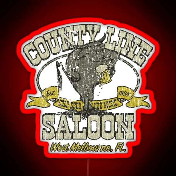 County Line Saloon RGB Neon Sign