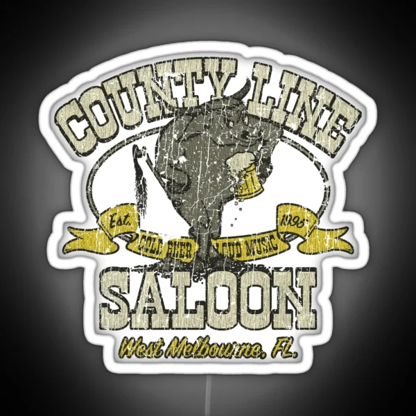 County Line Saloon RGB Neon Sign