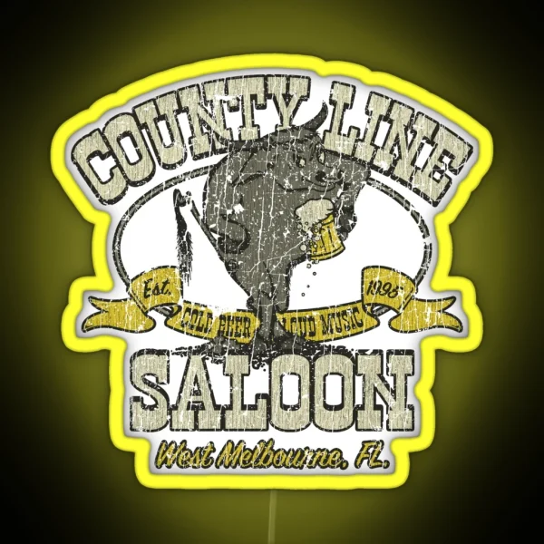 County Line Saloon RGB Neon Sign