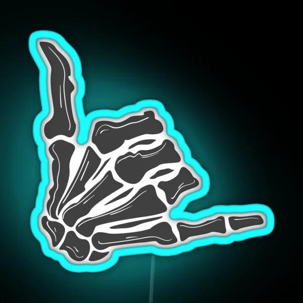 Couple Costume Skeleton Hands Gesture Led Funny RGB Neon Sign