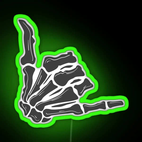 Couple Costume Skeleton Hands Gesture Led Funny RGB Neon Sign