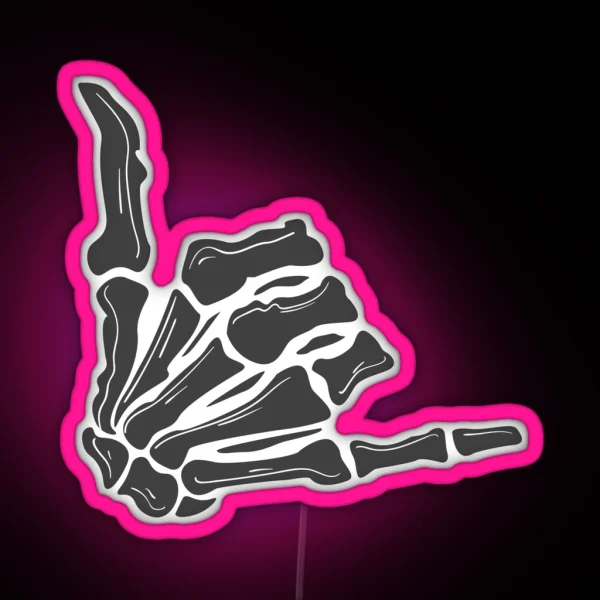 Couple Costume Skeleton Hands Gesture Led Funny RGB Neon Sign