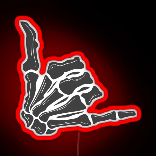 Couple Costume Skeleton Hands Gesture Led Funny RGB Neon Sign