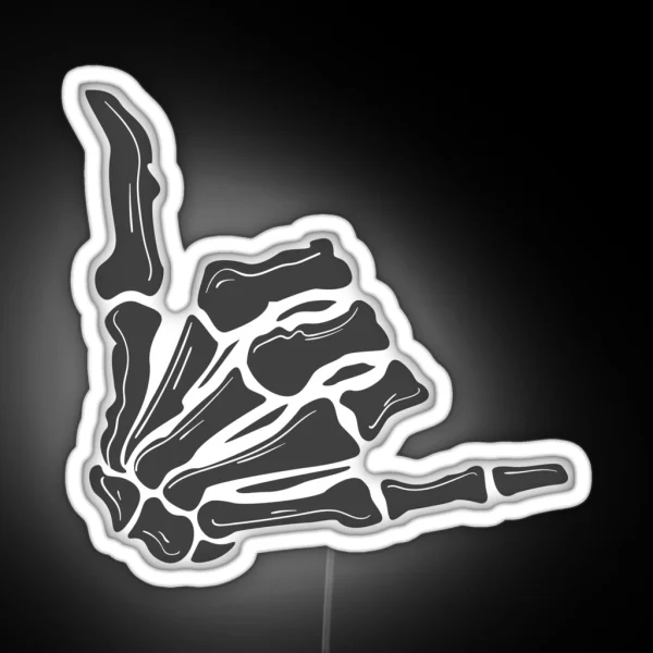Couple Costume Skeleton Hands Gesture Led Funny RGB Neon Sign