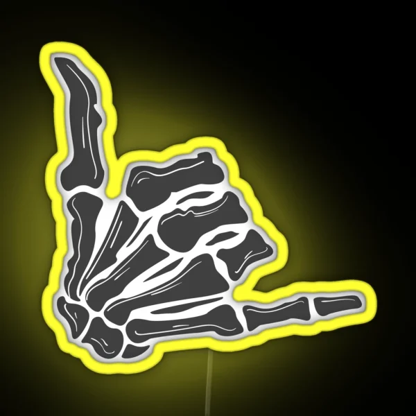 Couple Costume Skeleton Hands Gesture Led Funny RGB Neon Sign