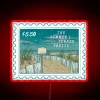 Whimsical beach-themed neon sign featuring cousins' special summer memories