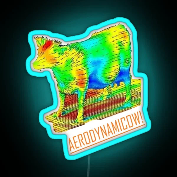 Cow Aerodynamics Aerodynamicow Engineering RGB Neon Sign