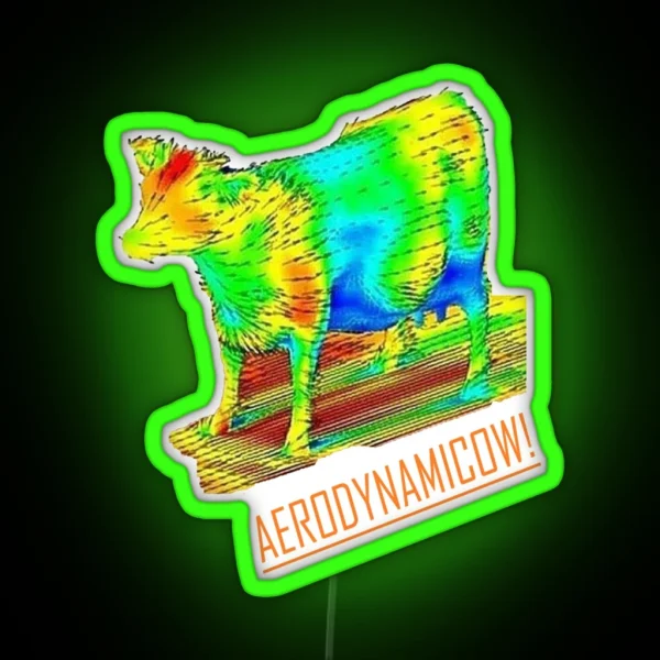 Cow Aerodynamics Aerodynamicow Engineering RGB Neon Sign