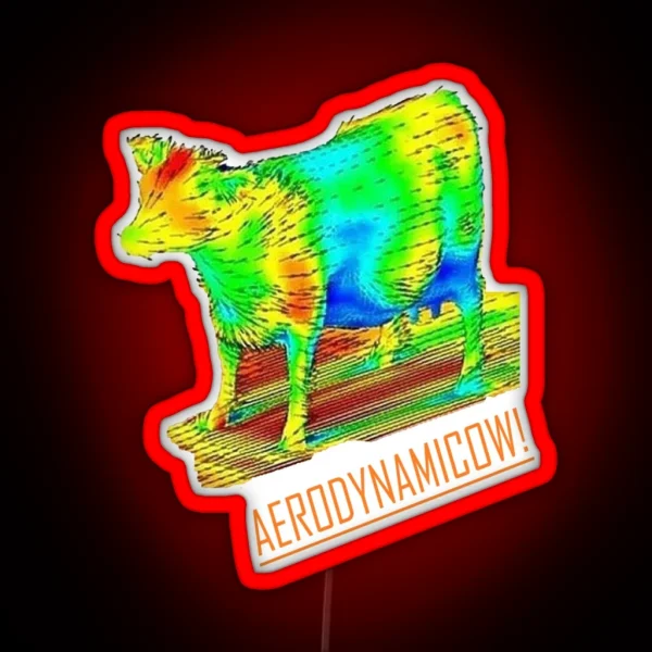 Cow Aerodynamics Aerodynamicow Engineering RGB Neon Sign