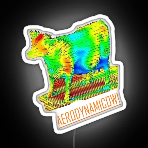 Cow Aerodynamics Aerodynamicow Engineering RGB Neon Sign