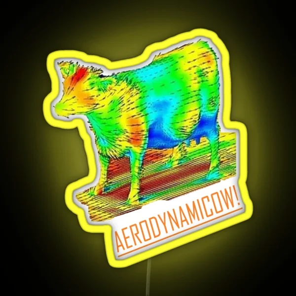 Cow Aerodynamics Aerodynamicow Engineering RGB Neon Sign