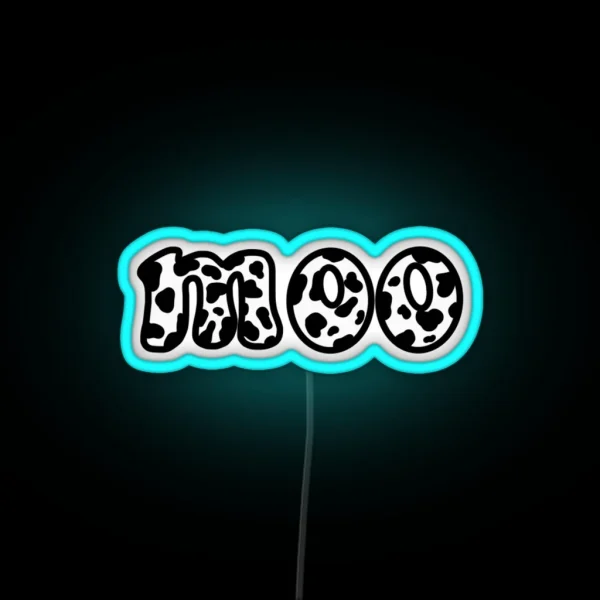 Cow Print Moo Quote RGB Neon Sign