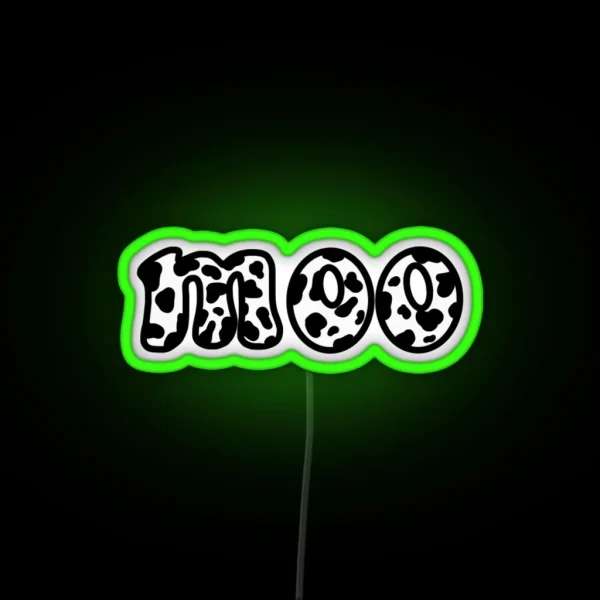 Cow Print Moo Quote RGB Neon Sign
