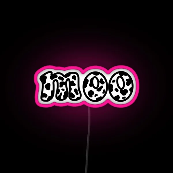 Cow Print Moo Quote RGB Neon Sign