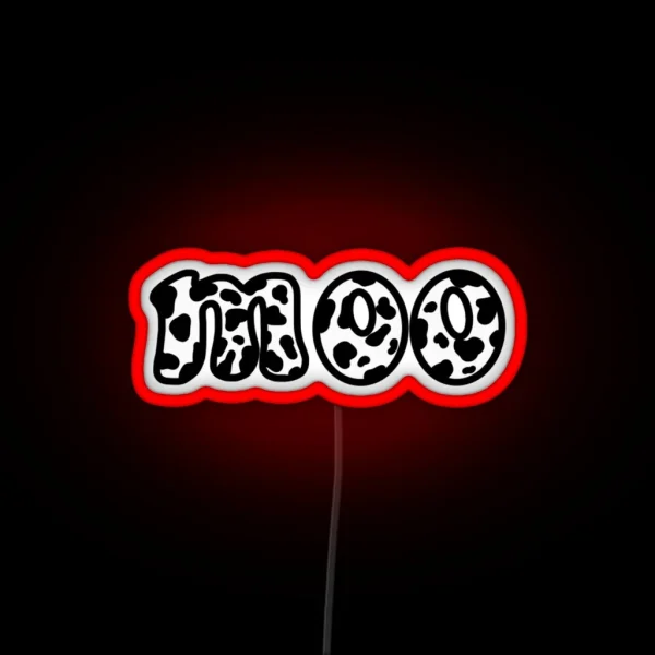 Cow Print Moo Quote RGB Neon Sign