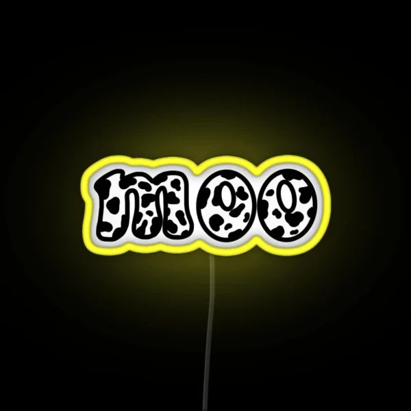 Cow Print Moo Quote RGB Neon Sign