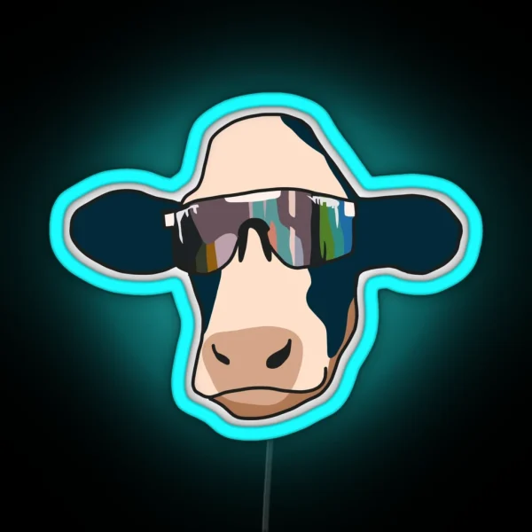 Cow Wearing Pit Vipers RGB Neon Sign