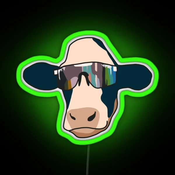 Cow Wearing Pit Vipers RGB Neon Sign