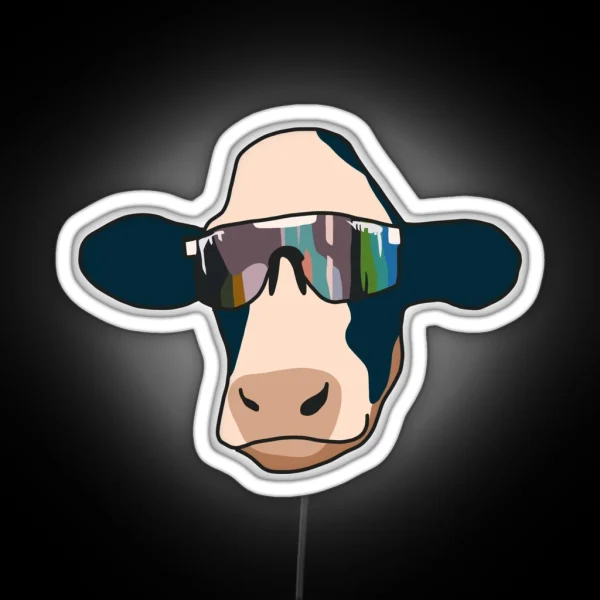 Cow Wearing Pit Vipers RGB Neon Sign