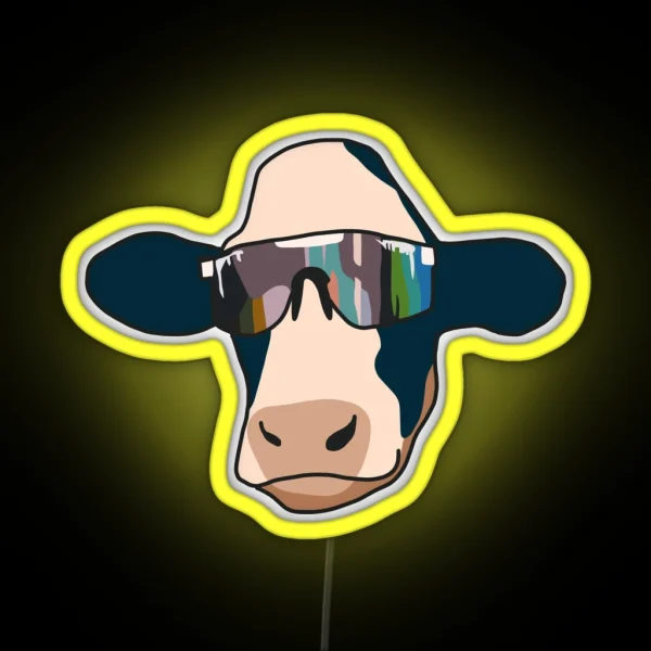Cow Wearing Pit Vipers RGB Neon Sign