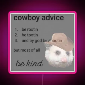 Cowboy Advice RGB Neon Sign