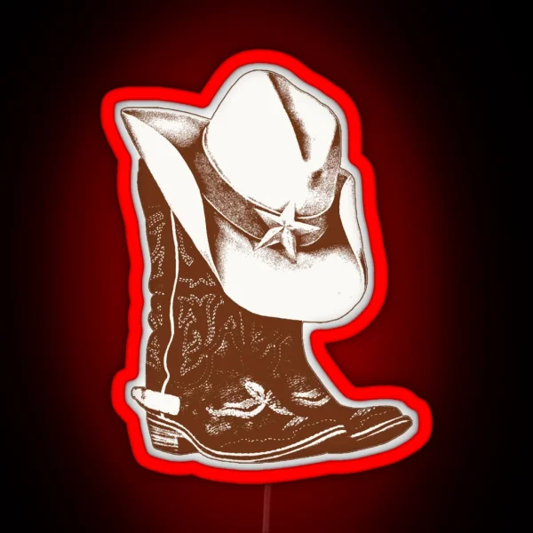 Cowboy Boots And Hat RGB Neon Sign