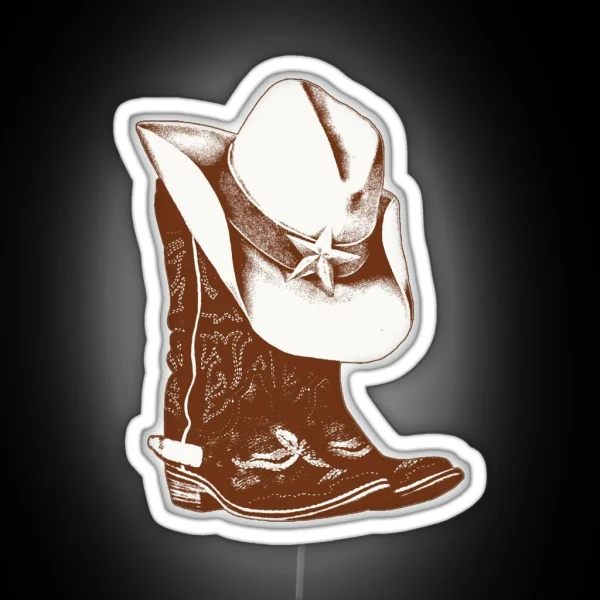 Cowboy Boots And Hat RGB Neon Sign