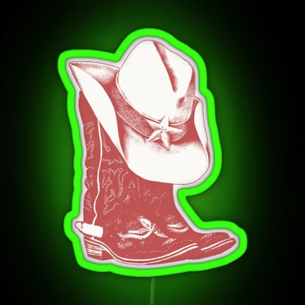 Cowboy Boots And Hat RGB Neon Sign