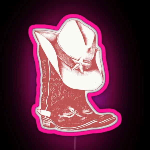 Cowboy Boots And Hat RGB Neon Sign