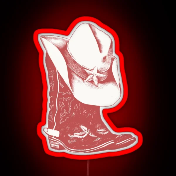 Cowboy Boots And Hat RGB Neon Sign