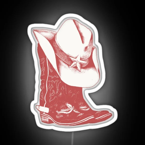 Cowboy Boots And Hat RGB Neon Sign