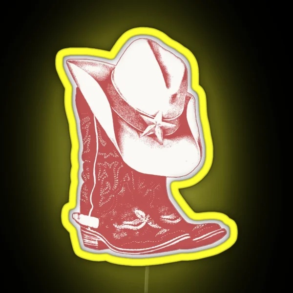 Cowboy Boots And Hat RGB Neon Sign