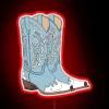 Rugged cowboy boot design shines with vibrant RGB neon lighting.