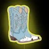 LED cowboy boots with multicolor programmable RGB neon lighting display