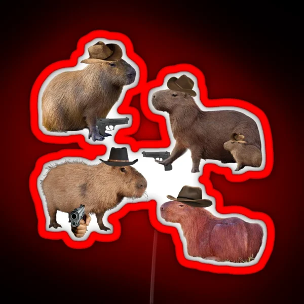Cowboy Capybara Led Pack RGB Neon Sign