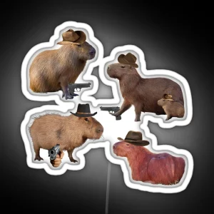 Cowboy Capybara Led Pack RGB Neon Sign